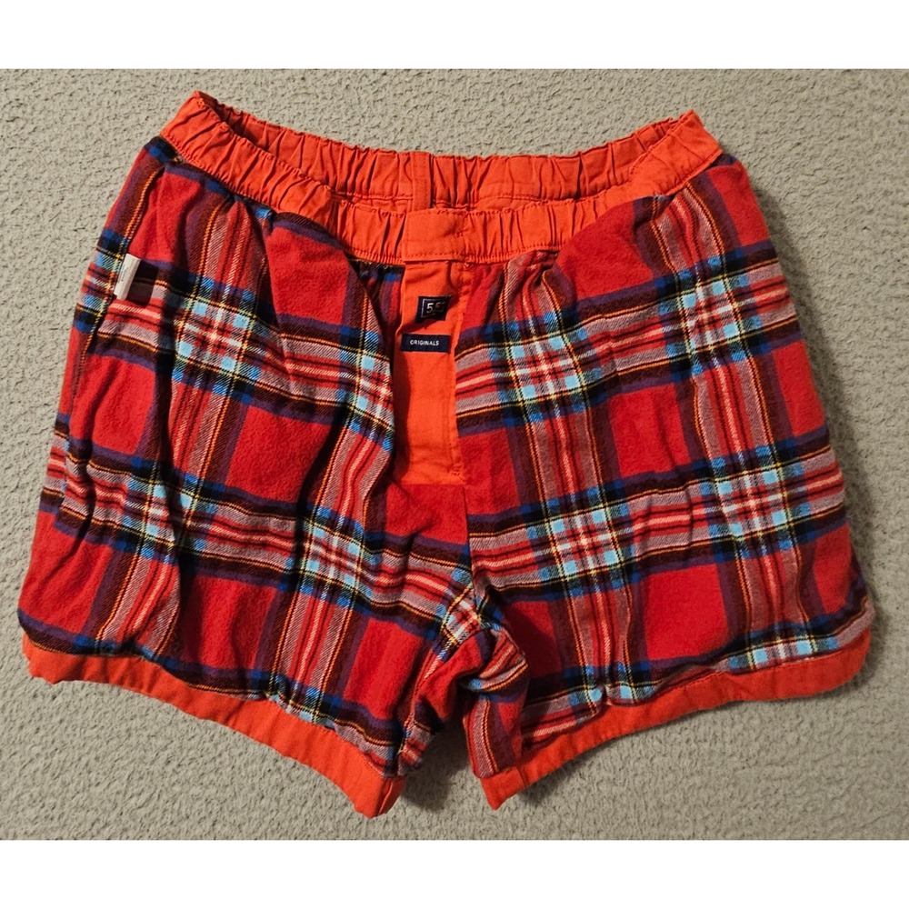 Chubbies Originals Mens Red Plaid Flannel Lined Stretch Shorts 5.5 Inseam Medium - Picture 3 of 9